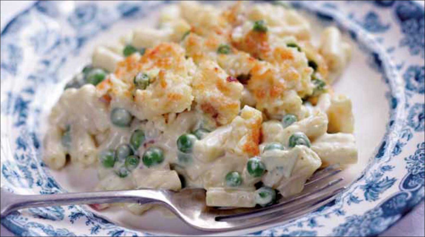 Pea, Bacon and Mustard Macaroni Cheese