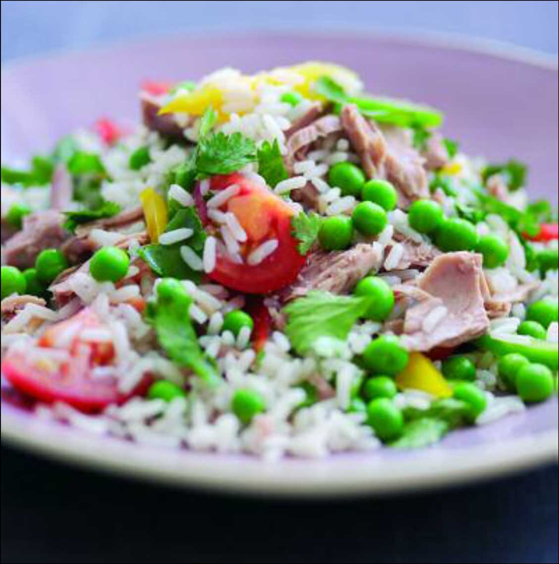 Petits pois, tuna and rice salad
