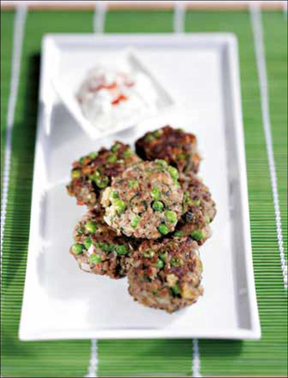 Spicy Beef and Pea Patties