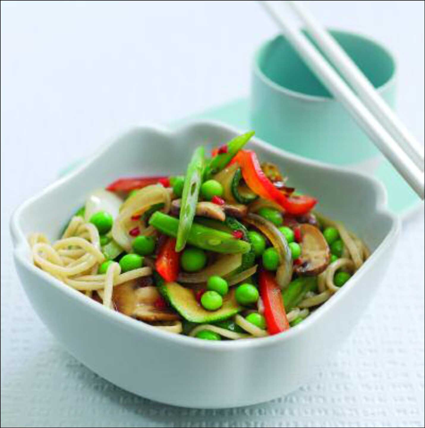 Stir-fry vegetables with noodles