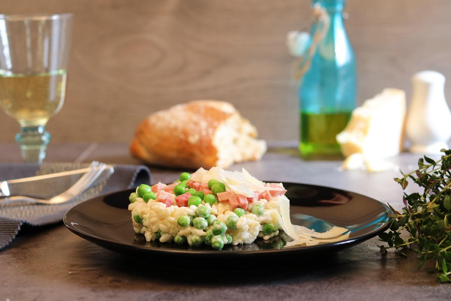 pea and ham risotto