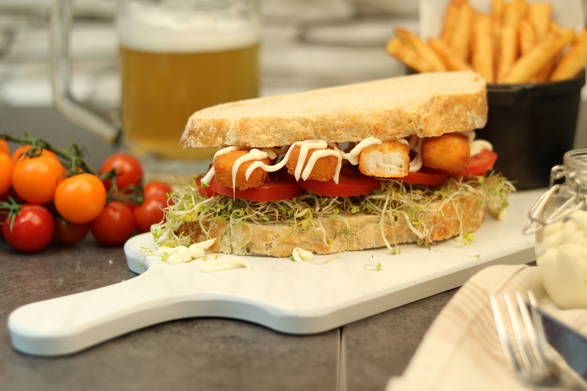 belgium fish finger sandwich