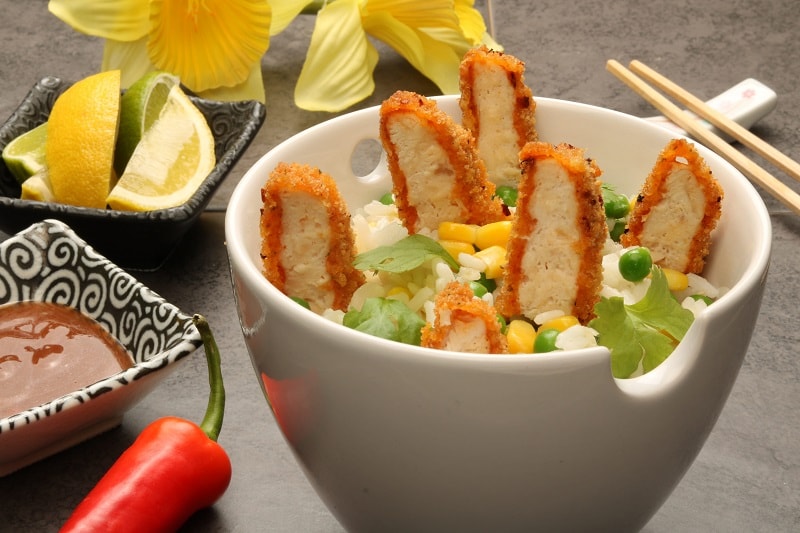 Hot  Spicy Chicken Grills with Lemon  Corinader Rice