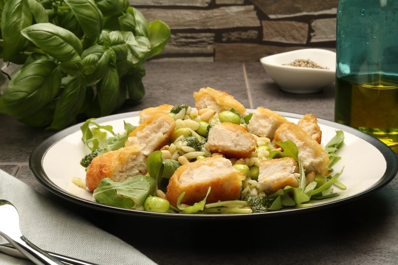 Birds Eye Orzo Pasta with Crispy Chicken