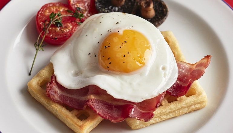 Birds Eye Potato waffles and egg