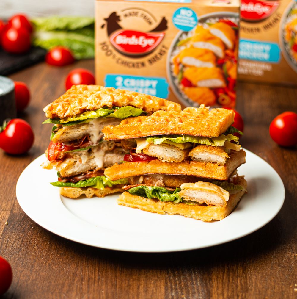 Cheesy Waffle Chicken Club  Sandwich