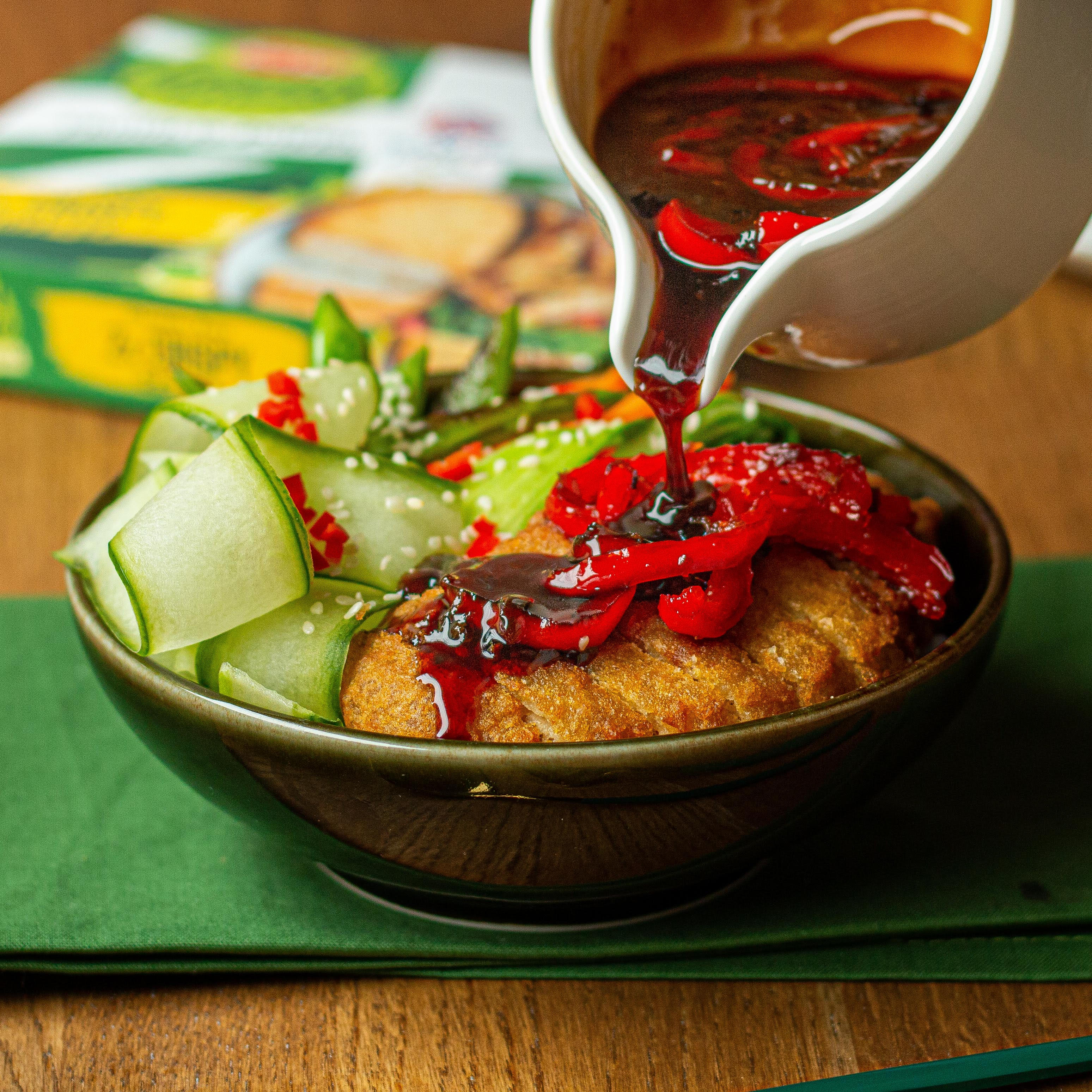 Green Cuisine Chicken-Free Crispy Chicken Teriyaki Rice Bowl