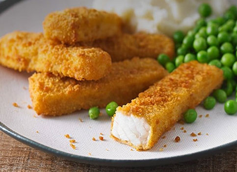 fish fingers and peas