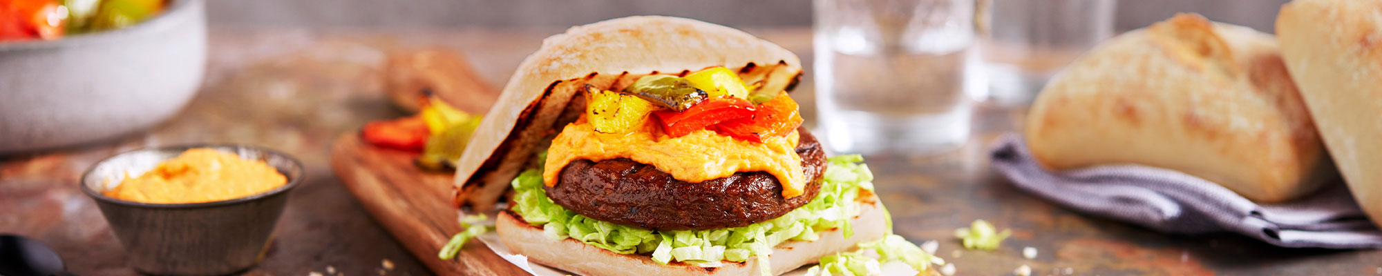 Spicy Veggie Burger with Birds Eye Green Cuisine Burger 