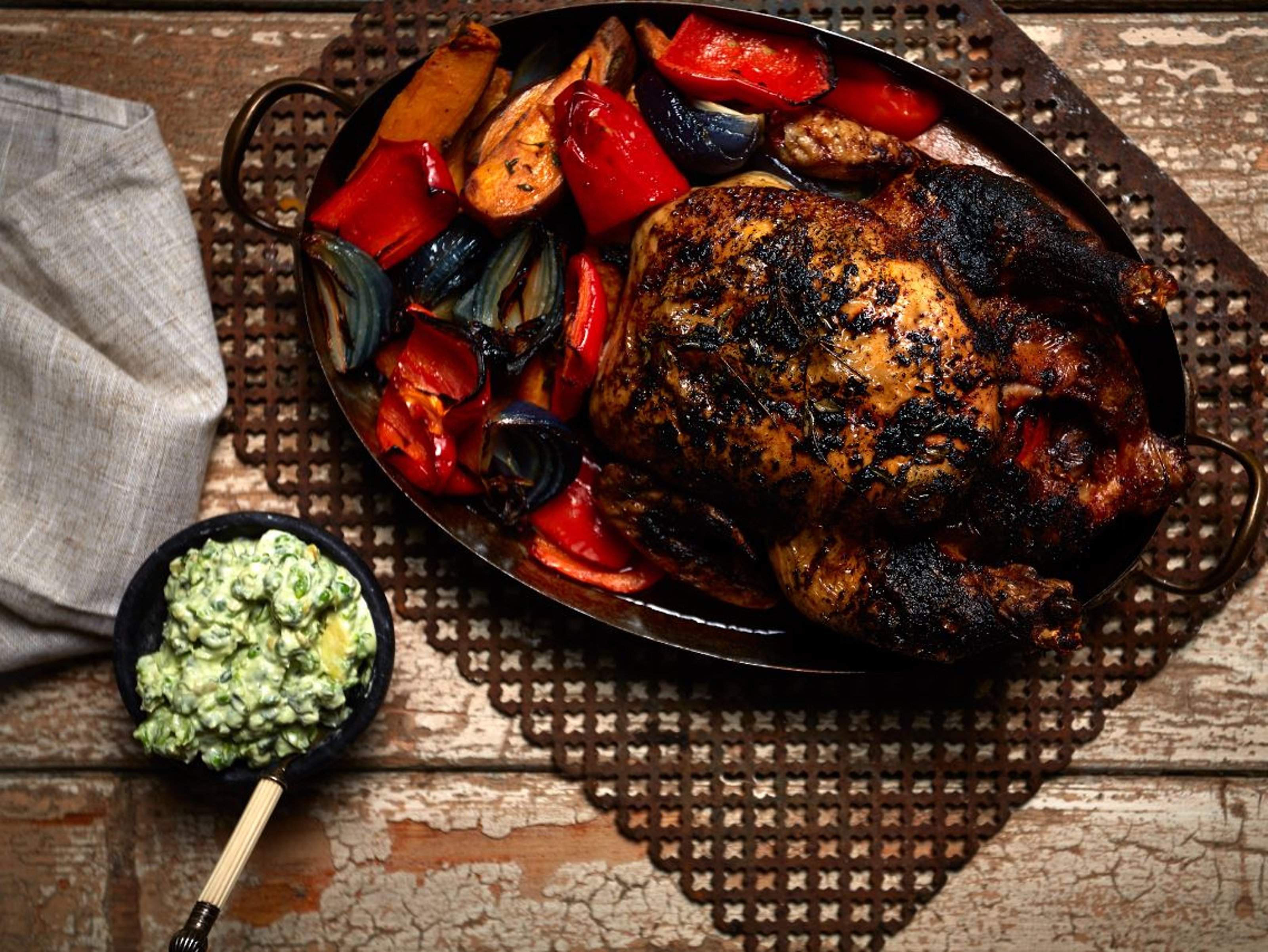roast chicken with pea salsa.JPG