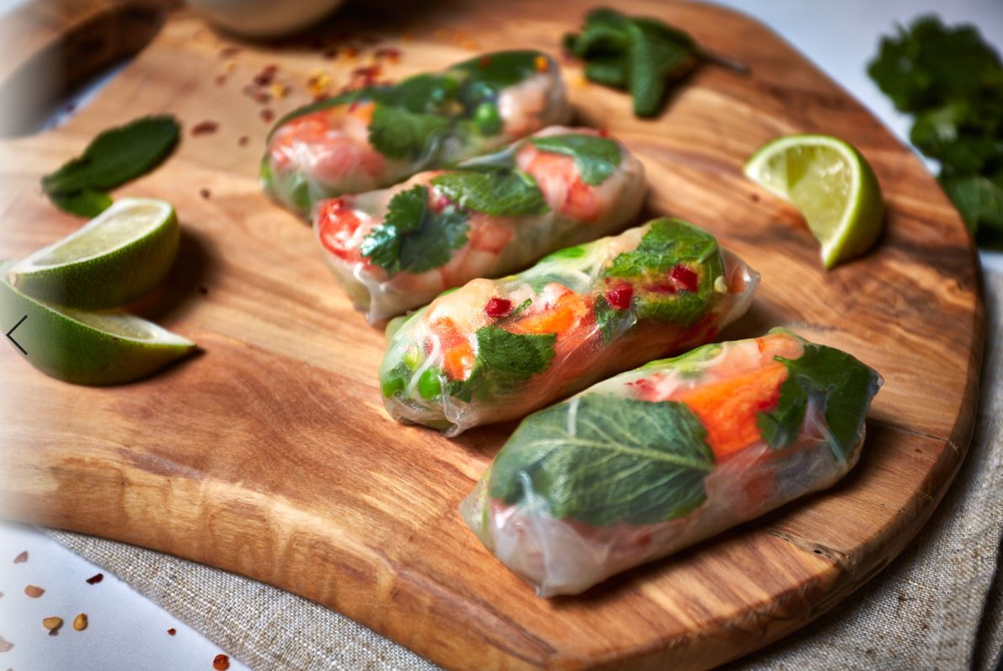 Peas and Shrimp and Asian Vegetable Rice Paper Rolls.JPG
