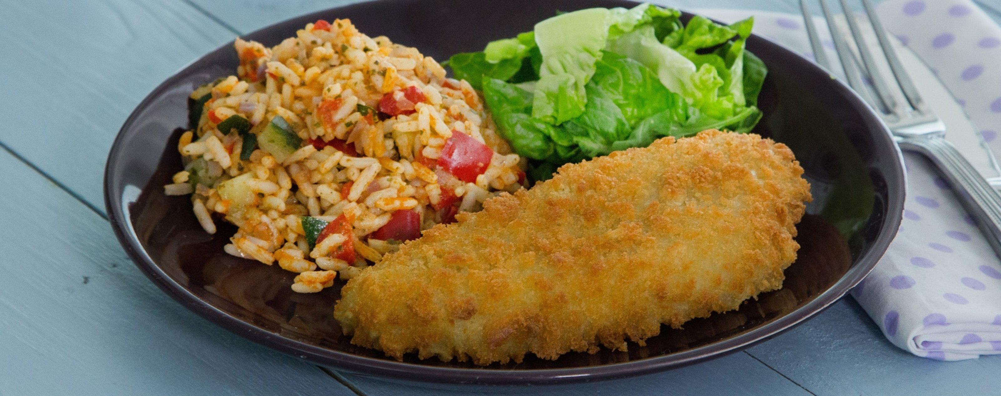 Breaded fish with Meditteranean rice.jpg